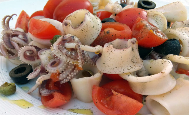 calamari pomodorini olive